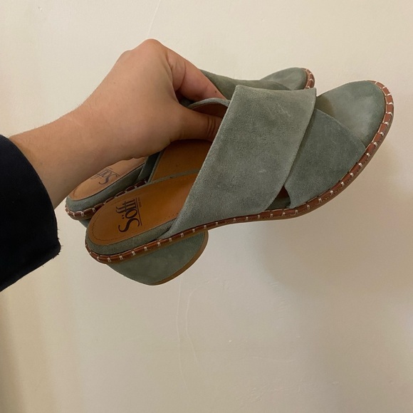 Söfft Women's Crystal Slide Sandal Green Suede Leather Women's Sandals Size 7.5 - Picture 5 of 13